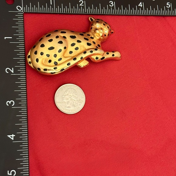 Doreen Ryan Leopard Belt Buckle Vintage 1980s Cat Design Statement - Picture 10 of 10